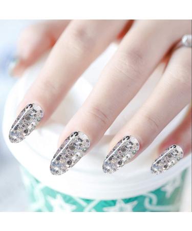 Shine Silver Glitter Hexagon Sequins Dip Powder Nails - 28g/Box, Long-lasting & No UV Light Needed (No.122) Blue - Buy Online on SooperMarket.com