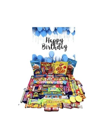 Happy Birthday Pick N Mix The Ultimate Retro Nostalgia Sweet Selection 70s 80s Box Sweet Hamper - Present Gift With Over 60 Items Pi ata Filler Idea for 21st 30th 40th 50th 60th 70th