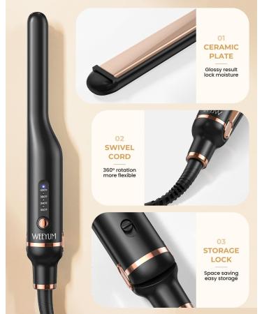 WEEYUM 1/2 Inch Mini Flat Iron - Best Small Hair Straightener for Short Hair Edges & Pixie Cuts - Dual Voltage Gold - Buy Online on SooperMarket.com