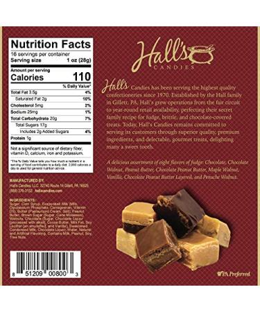 Hall's Assorted Fudge 1 Pound - Delicious Variety of Gourmet Fudge Flavors - Buy Online on SooperMarket.com