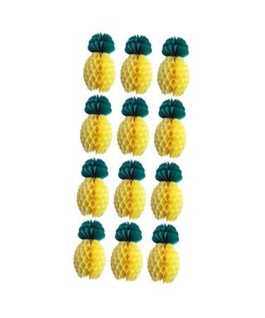 ABOOFAN Hive 12 Pcs Fruit Decor Hawaiian Decor Honeycomb Decor Party Decor Honeycomb Pineapple Alien Pineapple Decor