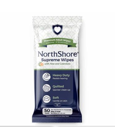 NorthShore Supreme Heavy-Duty Quilted Wipes, X-Large, Case/300 (6/50s)