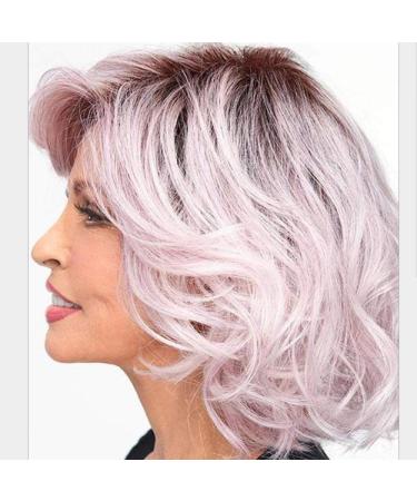 BGHJUE AFRICAN WIG Pink Curly Hair Lace Front Human Hair Wigs for Black Women Pre Plucked Hairline Lace Front Wig Brazilian Remy Hair