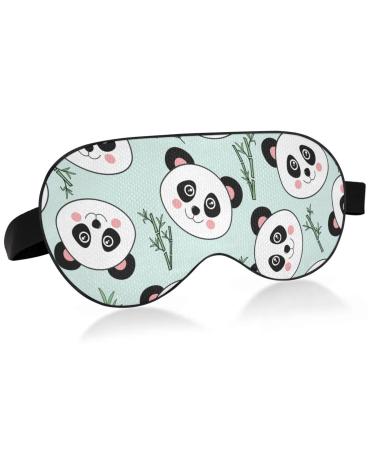Haskirky Light Blocking Eye Mask Breathable and Adjustable Adult Men and Women Travel on Business Trips Yoga Meditation Light Smooth Comfortable Eye Mask Office Deep Sleep Goodies Panda Bears and B