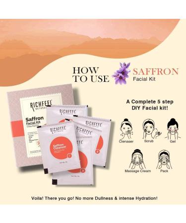 Richfeel Saffron Facial Kit for Radiant & Glowing Skin - Suitable for All Skin Types | 30 g - Buy Online on SooperMarket.com
