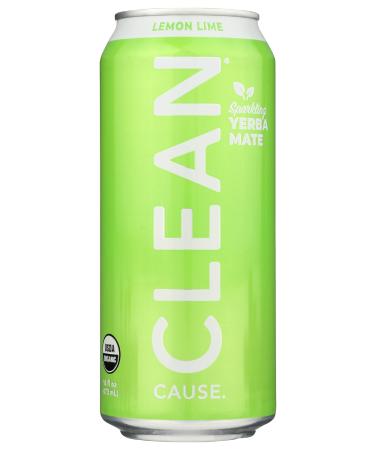 Clean Cause Yerba Mate Engergy Drink, Lemon Lime, 16 oz
