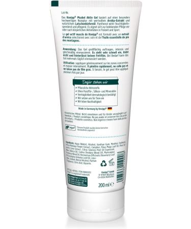 Kneipp Muscle Active Gel with Arnica & Mountain Pine - 200ml for Pain Relief & Recovery | International Shipping Available - Buy Online on SooperMarket.com