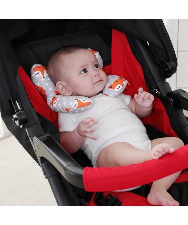 Baby Travel Pillow - Head & Neck Support Cushion for Infant 0-1 Year Old | Car Seat, Pushchair, Stroller | Fox Design - Buy Online on SooperMarket.com