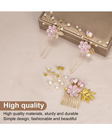 EIHI 3 Pieces Rose Accessory Cheveux Mariage Bijoux Cheveux Pince Cheveux Mariage Bijoux Cheveux Mariage Bijoux de Cheveux pour Femme A - Buy Online on SooperMarket.com