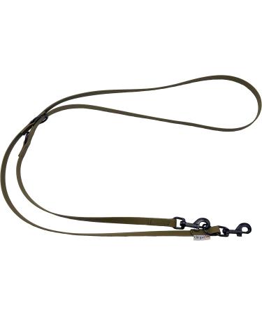 Adjustable Biothane Dog Leash - Black Hook | Olive Green 2m x 13mm | Small & Large Dogs | International Shipping - Buy Online on SooperMarket.com