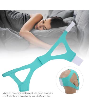 Adults Breathable Anti-Snoring Chin Strap with Jaw Support Belt - Blue Green - Buy Online on SooperMarket.com