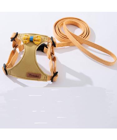 Fueegue Cat Harness with Leash Escape Proof Adjustable Soft for Cats and Dogs Puppy Harness Yellow L