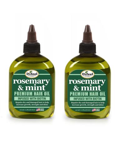 Difeel Rosemary and Mint Premium Hair Oil with Biotin 7.1 oz. (PACK OF 2) - Made with Natural Mint & Rosemary Oil for Hair Growth Mint Rosemary 7.10 Fl Oz (Pack of 2)