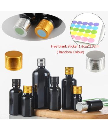 Tianzd 6-Pack 15ml Gloss Black Glass Bottles - Sealed Stopper & Gold Cap for Fragrance Oil & Aromatherapy - Ideal for Travel & Massage - Buy Online on SooperMarket.com