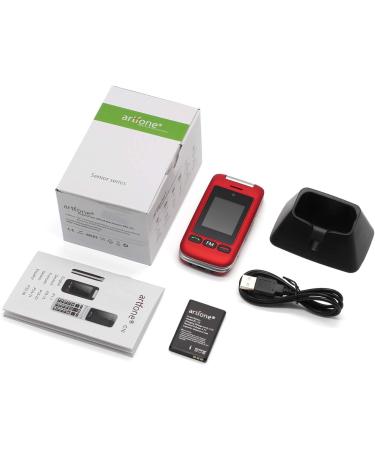 Artfone Dual Screen Flip Phone for Elderly | Easy-to-Use Big Button Mobile Phone | SOS Button & Loud Speaker | 2.4 LCD Display | Red - Buy Online on SooperMarket.com