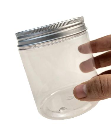 250ml PET Plastic Cosmetic Containers with Silver Aluminum Lid - 8oz Cream Lotion Jars Ointment Bottles Food Jars - 6 Pack - Buy Online on SooperMarket.com