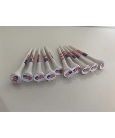 American Flag Wood Golf Tees - 2 3/4 inch - 100 Pack - USA Golf Tees - Red White and Blue - Custom Design - Buy Online on SooperMarket.com