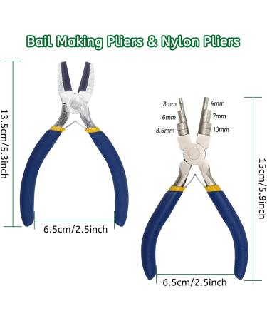 AngleKai 6 IN 1 Jewelry Making Nylon Pliers Set - Blue Nylon Jaw Flat Nose, Loop, and Bail Making Pliers for DIY Jewelry Crafting - Buy Online on SooperMarket.com