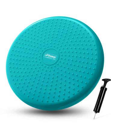 Trideer Inflated Wobble Cushion - Wiggle Seat for Sensory Kids(Multiple Colors), Core Balance Disc (Extra Thick), Flexible Seating for All Age(Office & School & Home) 34cm Turkis