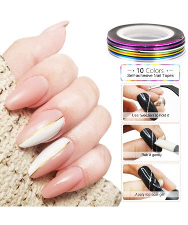 Acrylic Nail Design Kit with Brushes, Dotting Tool, Tape Strips, Foil Stickers & Rhinestones - Nail Technician Accessories - Buy Online on SooperMarket.com