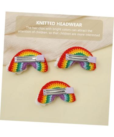 ABOOFAN 2 Pairs Rainbow Barrettes Snap Side Clamp Snap Hair Clip Colorful Hair Clips Rainbow Eardrop Props Kid Crafts Supplies Cotton Rainbow Pendant Girl Cartoon Alloy Flower Hairpin - Buy Online on SooperMarket.com