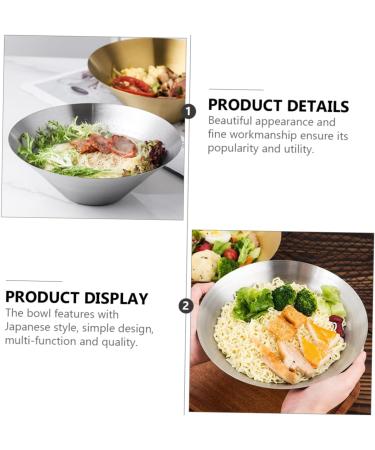 Zerodeko 3 Pcs Stainless Steel Hat Bowl Stainless Steel Ramen Bowl Large Metal Mixing Bowl Japanese Bowl Japanese Ramen Bowl Salad Mixing Bowl Party Bowl Food Single Layer Hat Bowl Silverx3pcs 22.5X8.3X7.5CMx3pcs - Buy Online on SooperMarket.com