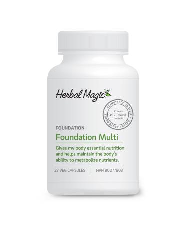 Herbal Magic Foundation Multivitamin with Iodine + Chromium for Metabolism Support during Weight Loss to Maintain Health & Energy Non-GMO Vegetable Capsules