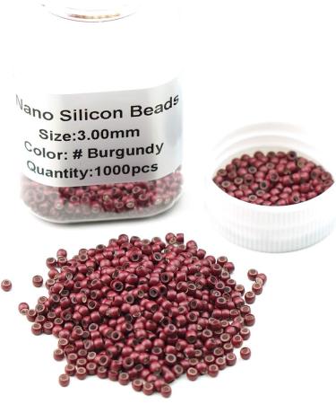 KOCONI 1000Pcs Nano Rings Silicone Lined 3mm Hair Extension Beads - Burgundy #15 - 1000 PCS - Buy Online on SooperMarket.com