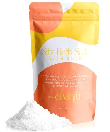 Sitz Bath Salt - Use w/Sitz Bath for Hemorrhoids & Postpartum Sitz Bath Herbs Care Essentials - Sitz Bath Soak - Made in USA 100% Organic Epsom Salt Bulk 10oz DiviniTi