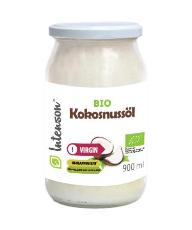 Intenson - Organic Coconut Virgin Oil 900 ml | Cold Pressed | Unrefined | Vegan | Glass Jar