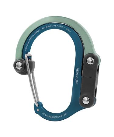 HEROCLIP Snap Hook and Hook (Medium) for Camping Backpacking and Garage Mint Teal