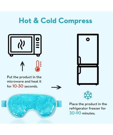 Gamufw Cooling Eye Mask Hot Cold Therapy Gel Eye Mask for Puffy Eye Migraine Relief Headache Dark Circles Dry Eyes Swollen Eyes Sinus Pain (Blue) - Buy Online on SooperMarket.com