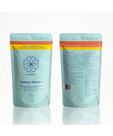 100% Vegan Immune Booster Supplement NIYAMA Immune Warrior | With Clinically Studied Beta Glucans Zinc Buffered Vitamin C | Strengthening Immune System Booster Powder | Orange Pineapple Flavour (30 Servings) - Buy Online on SooperMarket.com