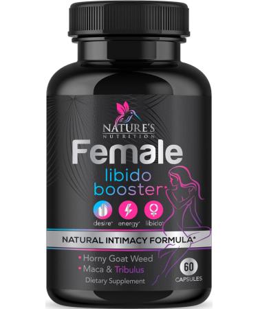 Libido Booster for Women - Female Libido Supplement - Intimacy Vitamins Formula Supports Mood, Energy, Excitement & Desire - Maca Root, Horny Goat Weed, Tribulus Terrestris - 60 Veggie Capsules 60 Count (Pack of 1)