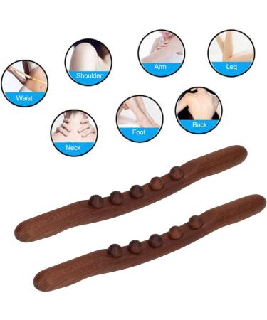 2pcs Wooden Gua Sha Stick Set - Massage Points for Home Relaxation | Natural Wooden Scraping Stick - Buy Online on SooperMarket.com