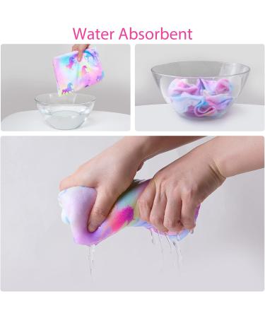 Basumee Kids Microfiber Hair Towel Wrap 2 Pack - Rapid Drying Hair Towel Turbans for Girls - Unicorn Colorful Design - Buy Online on SooperMarket.com