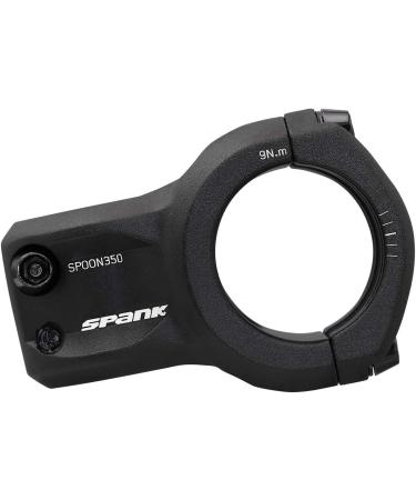 Spank Spoon 350 Stem Black 45mm - Chamfered Bar Clamp, Ultra-Short Stack Height - ASTM 5 Rated for All Mountain, Enduro, Trail, Free Ride, DJ, E-Bikes - Buy Online on SooperMarket.com