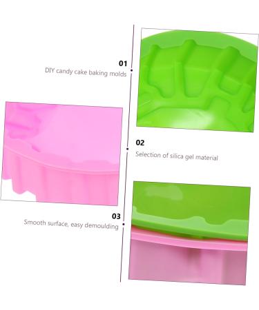 IMIKEYA Birthday Cake Mold 2pcs Happy Birthday Baking Pan Non Stick Baking Tools Silica Gel Silicone Molds 19X19CM Assorted Color - Buy Online on SooperMarket.com