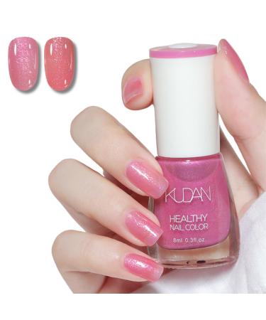 Glitter Nail Polish Pink Glitter Nail Polish Light-Changing Aurora Shimmer Nail Varnish Quick Dry & Long Lasting Nail Polish Water Based Natural Nail Polish for DIY Nail Art 23AuroraPink