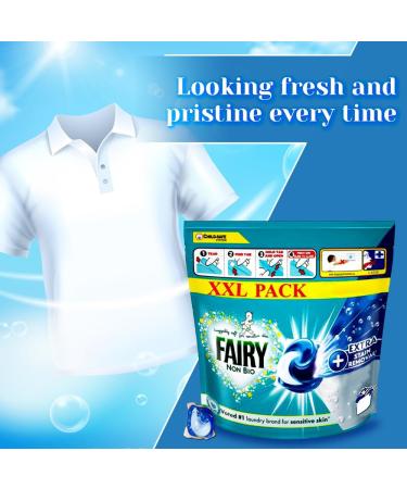 Direct Mart Fairy Non-Bio PODS Washing Liquid Laundry Detergent Capsules Tablets 70 Washes | with 47cm x 32cm Washing Laundry Bags for Socks Underwear Bra and More - Buy Online on SooperMarket.com