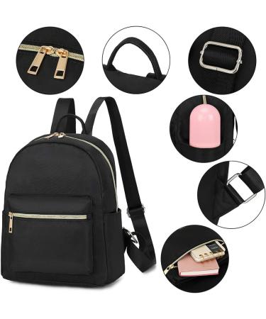 Water-Resistant Mini Backpack for Women and Girls - Small Purse Shoulder Bag for School, Travel - Black - Buy Online on SooperMarket.com