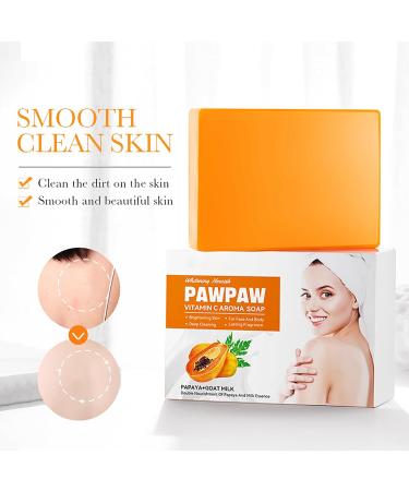 Papaya Goats Milk Soap Bar for Hyperpigmentation & Dark Spots - Vitamin C Face Wash for Clean Skin - Oil Control & Hydration - Buy Online on SooperMarket.com