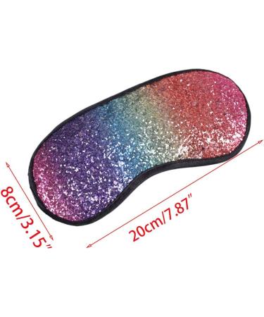 Zeiwohndc Glitter Sequins Sleeping Eye Mask | Rainbow Gradient Color | Elastic Eyeshade Cover for Women Girls | Travel Blindfold - Buy Online on SooperMarket.com