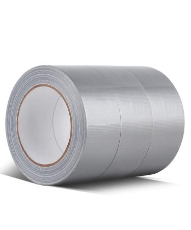 Heavy Duty Silver Duct Tape, Professional Grade Multi-Use Duct Tape, 48mm x 32m (1.88 inches x 35 Yards), 8.27 mil Thickness, Silver, 3 Rolls 1.88 inches x 35 yards Silver 3