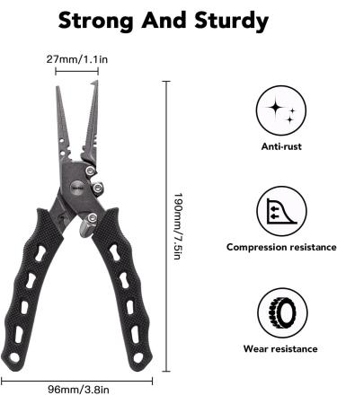 YeaSee Fishing Pliers & Fish Lip Gripper Set | Saltwater Resistant Tools with Rubber Handle, Line Cutter, Hook Remover & Sheath | Ideal Ice Fishing Gear & Gift for Men - Buy Online on SooperMarket.com