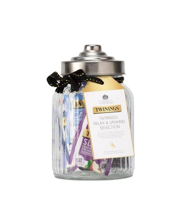 Twinings Superblends Relax & Unwind Selection Filled Jar | Tea Lover Gift | Self Care Gift | 30 Recyclable Individually Wrapped Plant-Based Tea Bags