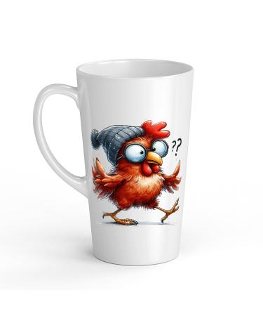 White Ceramic Kids Chicken Mug - Large 483 ml Perfect for Hot Chocolate or Milk Fun and Easy to Use
