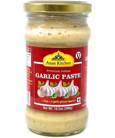 Asian Kitchen Garlic Cooking Paste 10.5oz (300g) Glass Jar Vegan | Gluten Free | Non-GMO | No Colors | Indian Origin 300 g (Pack of 1)