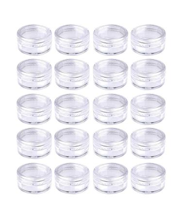 Desenda 20 Pieces Small Clear Round Travel Sample Jar Pots for Women Creams Make-up Sample Containers - 5ml