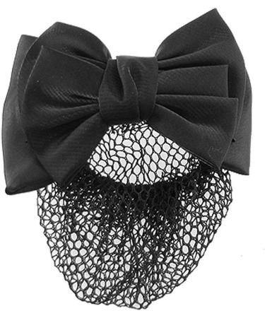 U-K Attractive Design Woman Snood Net Black Bowknot Snood Net Barrette Hair Clip Bun Cover for Woman Black Bow Hair net Black - Buy Online on SooperMarket.com